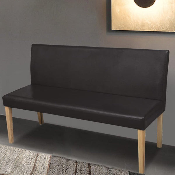Benches Bench 139.5 Cm Dark Brown Faux Leather