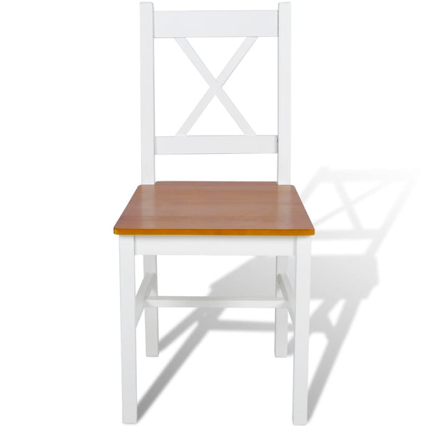 Dining Chairs 2 Pcs White Pinewood