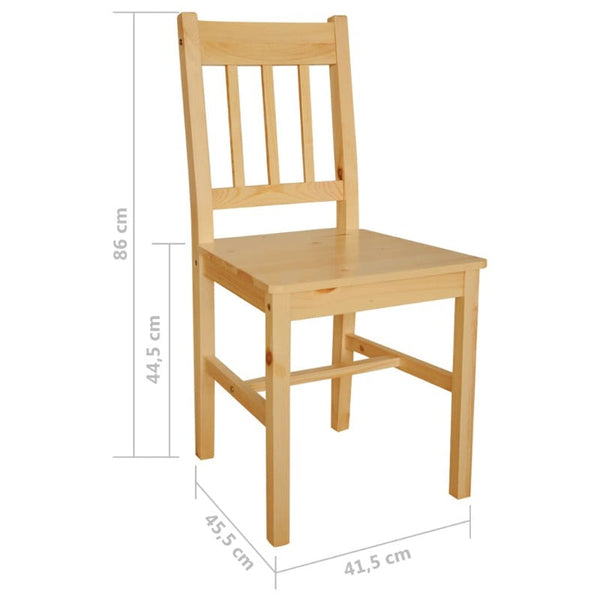 2 Pcs Pinewood Dining Chairs