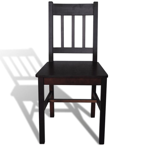 Dining Chairs 4 Pcs Dark Brown Pinewood
