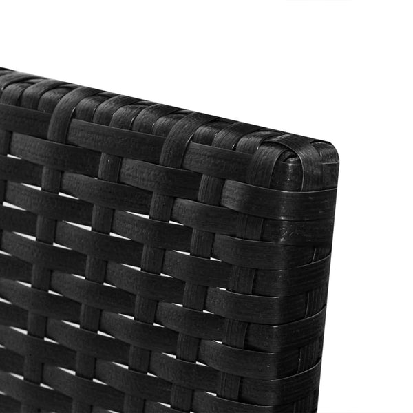 Vidaxl 3 Piece Garden Lounge Set With Cushions Poly Rattan Black Loungers