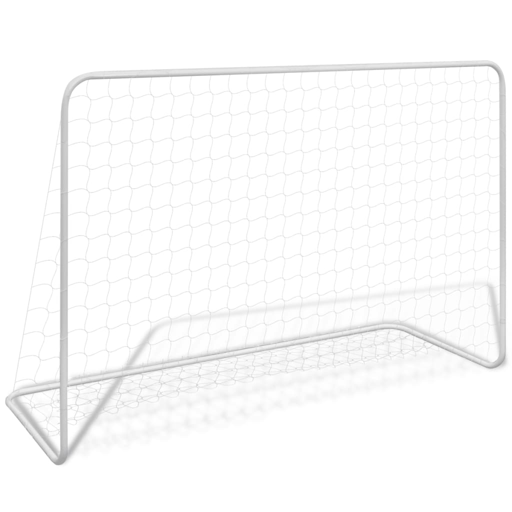 Football Goal With Net 182X61x122 Cm Steel White Soccer Goals