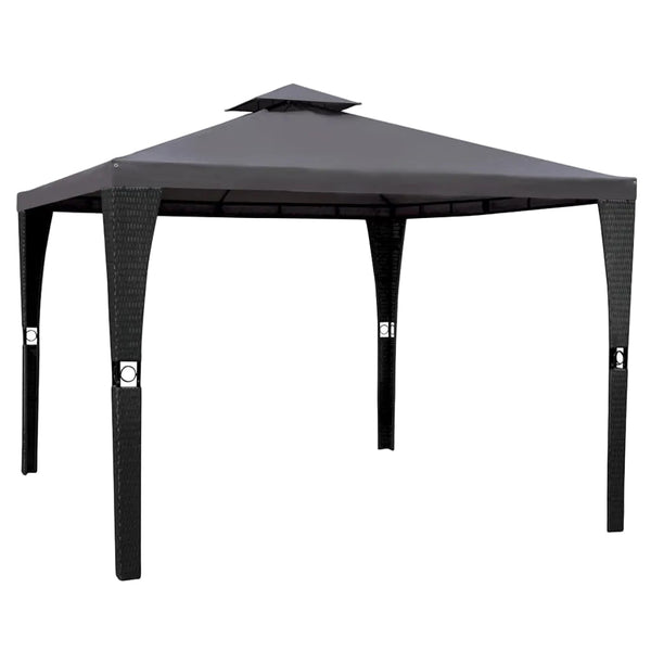 Vidaxl Poly Rattan Gazebo With Dark Grey Roof 3 X M Gazebos & Pergolas