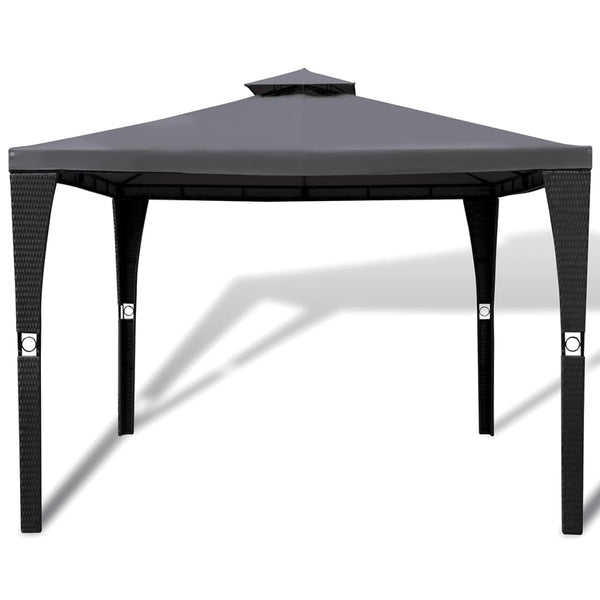 Vidaxl Poly Rattan Gazebo With Dark Grey Roof 3 X M Gazebos & Pergolas