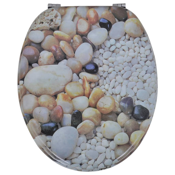 With Hard Close Lids Mdf Pebbles Toilet Seats