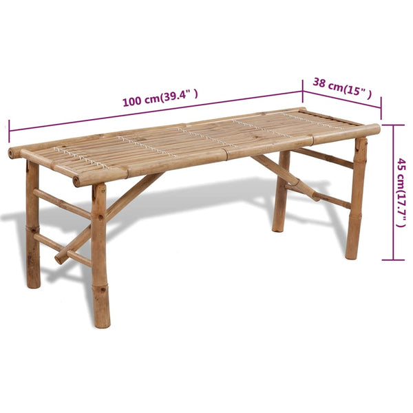 Vidaxl Beer Table With 2 Benches 100 Cm Bamboo Patio Furniture Sets