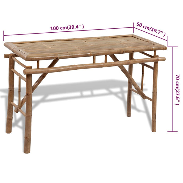 Vidaxl Beer Table With 2 Benches 100 Cm Bamboo Patio Furniture Sets