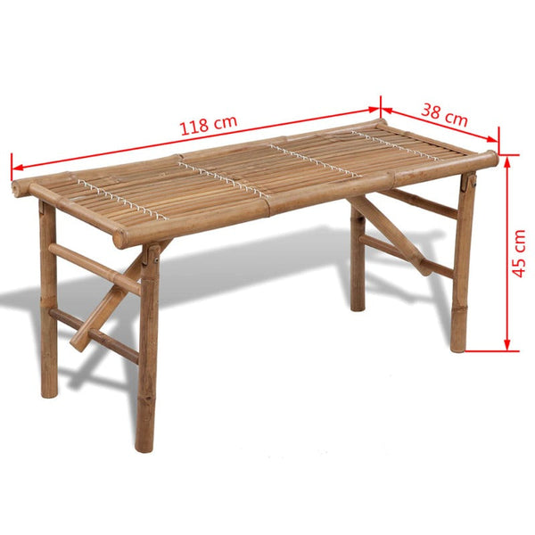 Benches Folding Garden Bench 118 Cm Bamboo