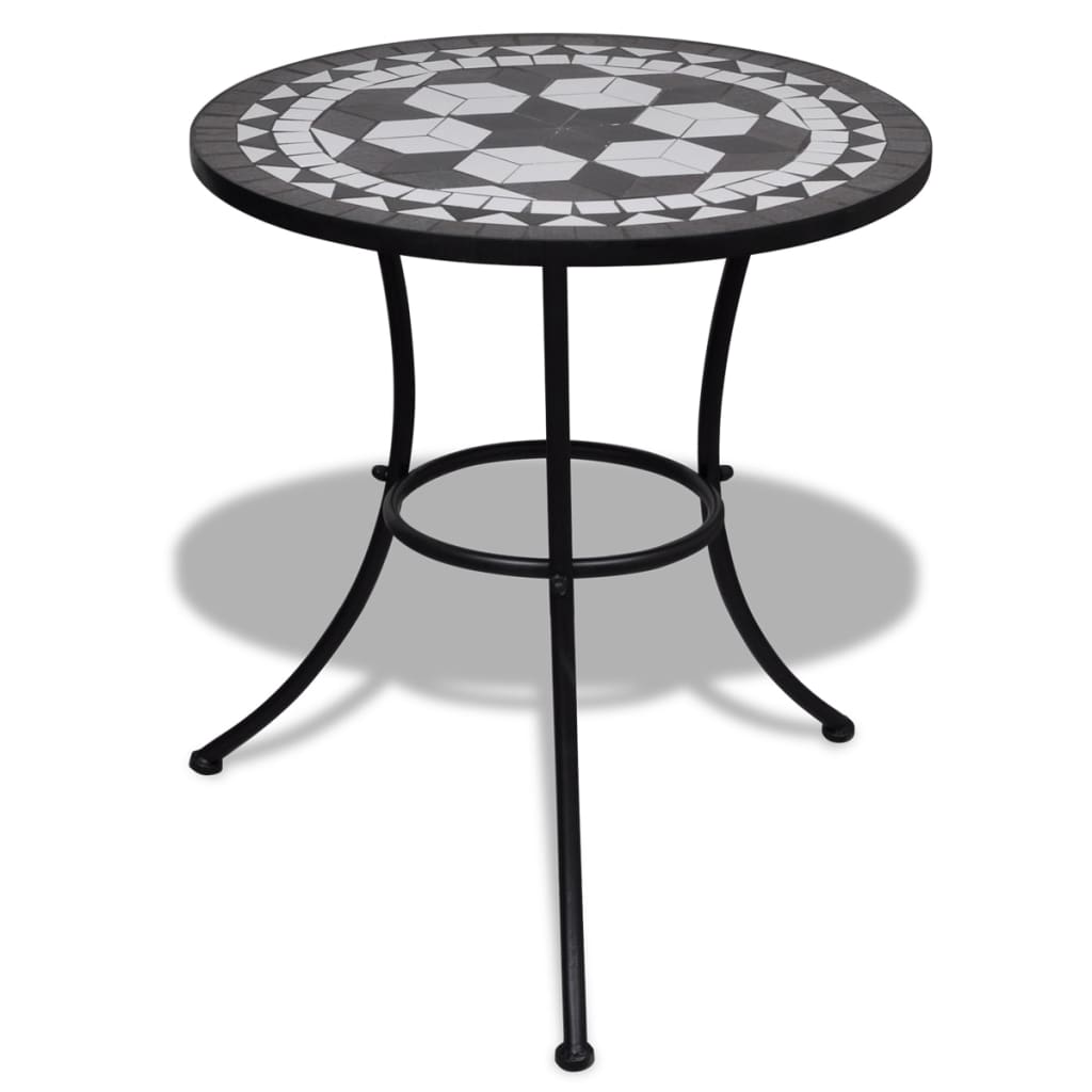 Bistro Table Black And White 60 Cm Mosaic