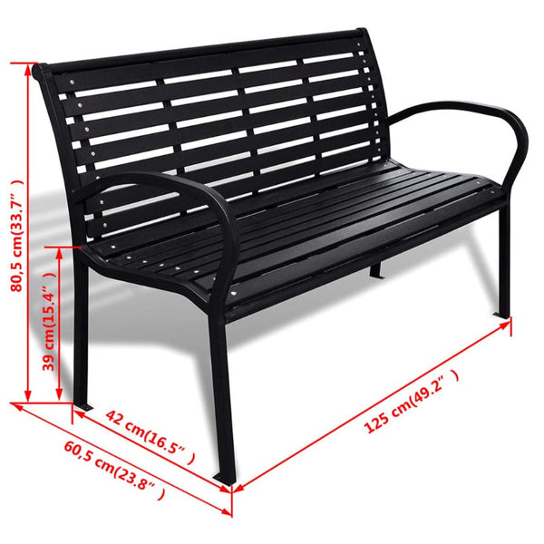 Benches Garden Bench 125 Cm Steel And Wpc Black