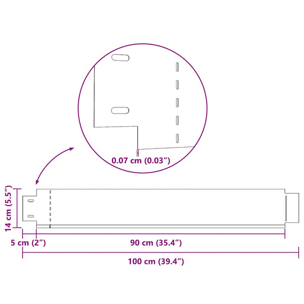 Vidaxl Set Of 5 Flexible Lawn Fence Galvanised Steel 100 X 14 Cm Garden Fencing Accessories