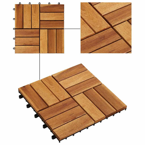 Vidaxl 10 Pcs Acacia Decking Tiles 30 X Cm Decking Fixtures & Spacers