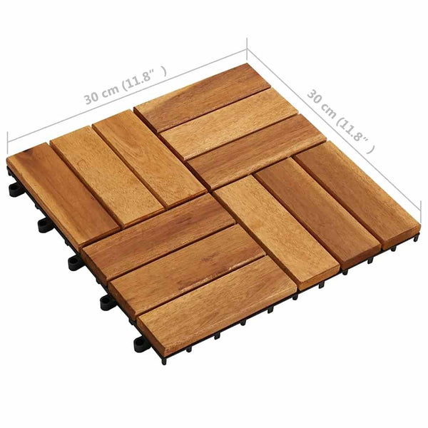 Vidaxl 10 Pcs Acacia Decking Tiles 30 X Cm Decking Fixtures & Spacers