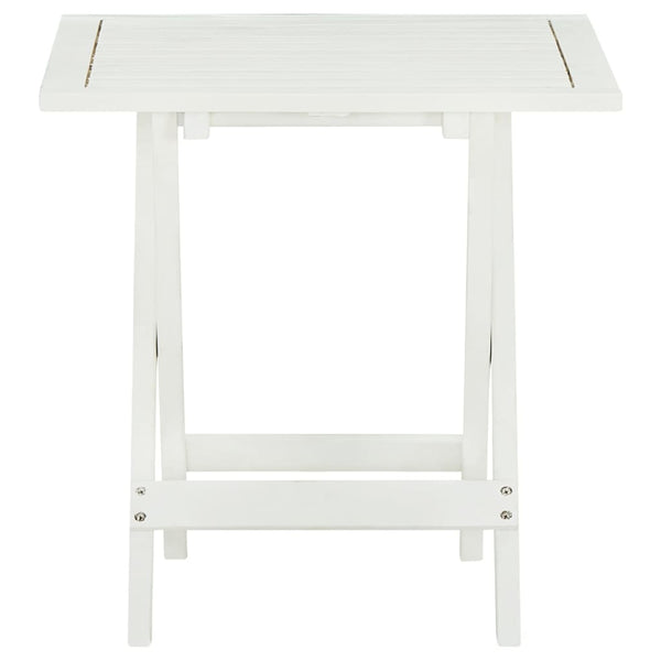 Bistro Table White 46X46x47 Cm Solid Acacia Wood