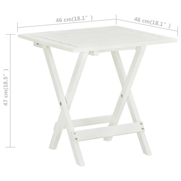 Bistro Table White 46X46x47 Cm Solid Acacia Wood