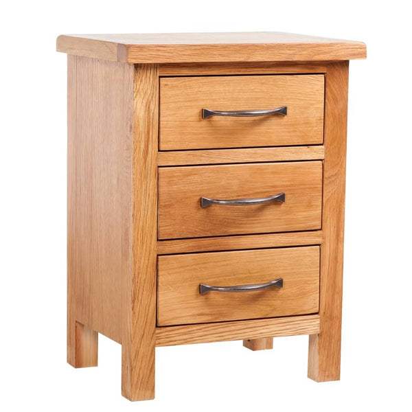 Vidaxl Nightstand With 3 Drawers 40X30x54 Cm Solid Oak Wood Bedside Tables