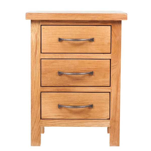Vidaxl Nightstand With 3 Drawers 40X30x54 Cm Solid Oak Wood Bedside Tables