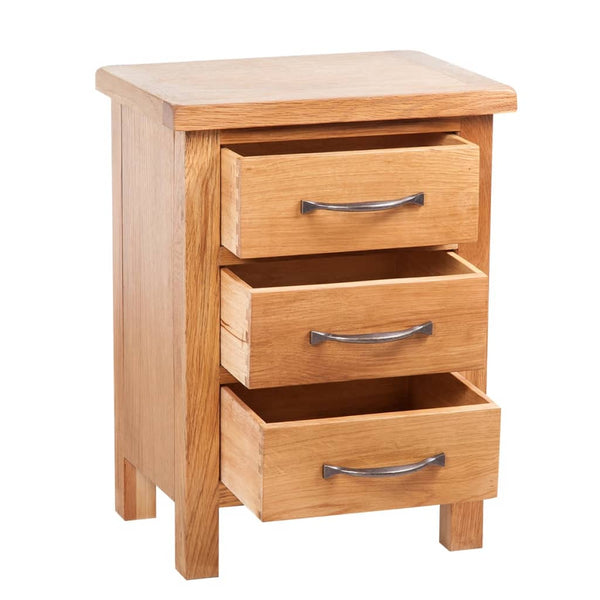 Vidaxl Nightstand With 3 Drawers 40X30x54 Cm Solid Oak Wood Bedside Tables
