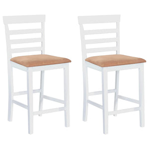 Bar Chairs 2 Pcs White Fabric