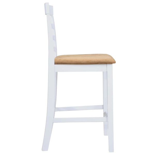 Bar Chairs 2 Pcs White Fabric