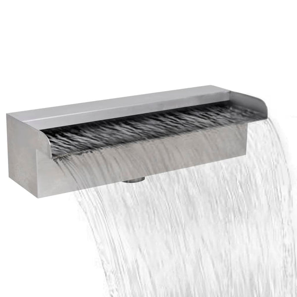 Outdoor Fountains Rectangular Waterfall Pool Fountain Stainless Steel 30 Cm