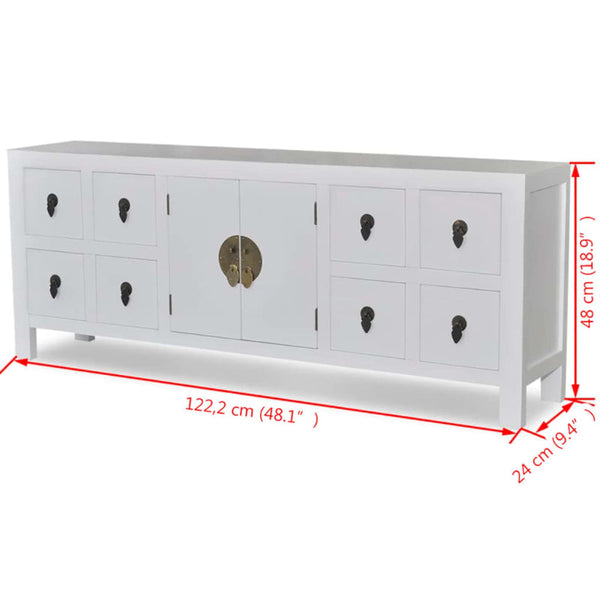 Vidaxl Sideboard Asian Style With 8 Drawers And 2 Doors Sideboards & Buffets