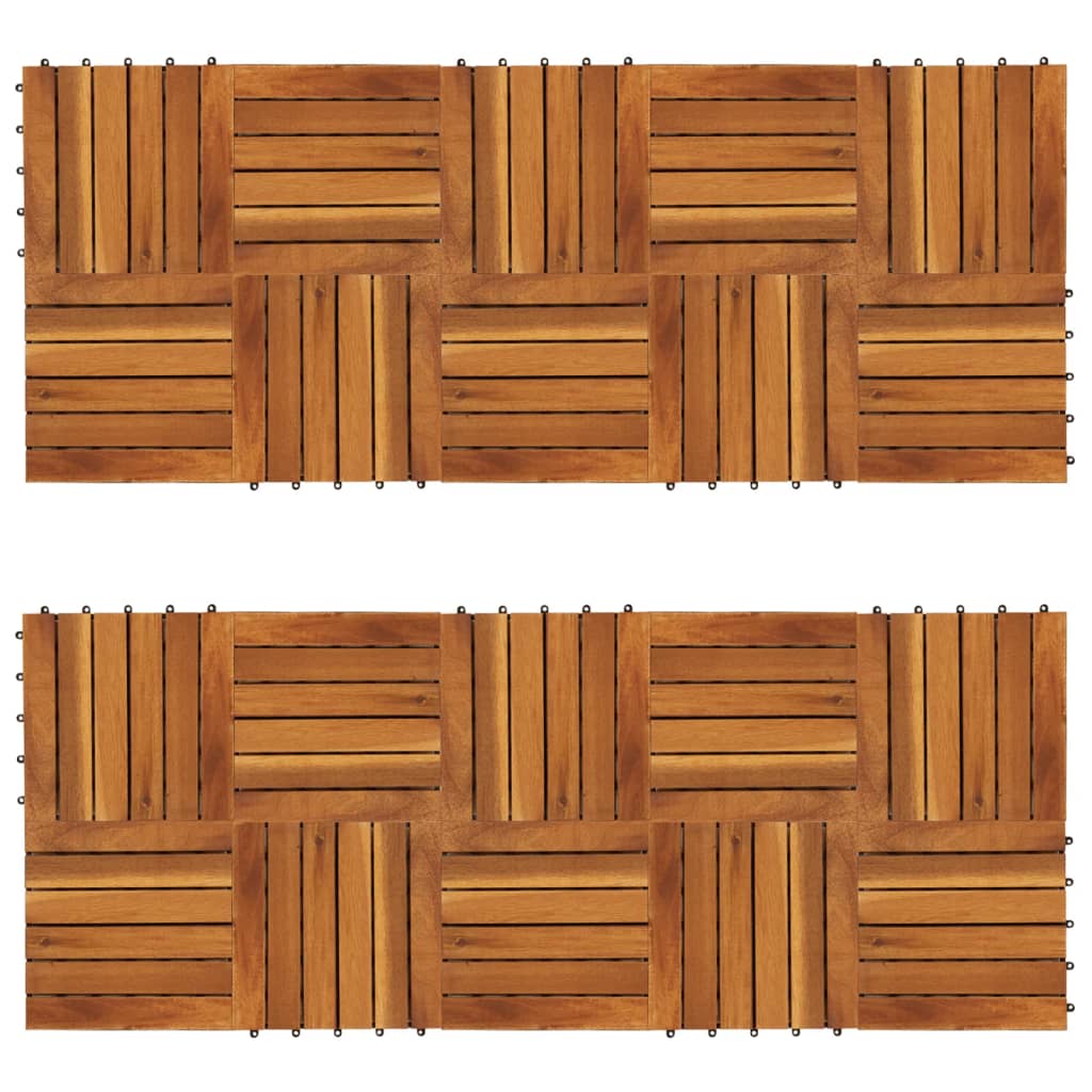 Vidaxl Decking Tiles Vertical Pattern 30 X Cm Acacia Set Of 20 Other Flooring & Tiles