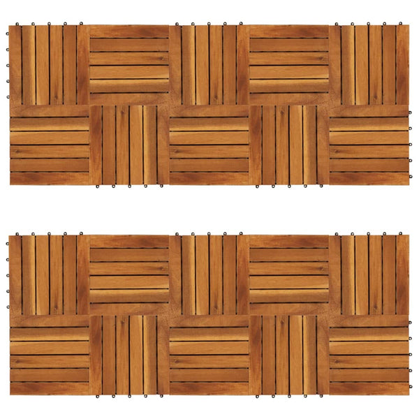 Decking Tiles Vertical Pattern 30 X Cm Acacia Set Of 20