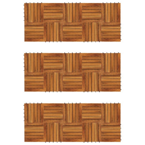 Decking Tiles Vertical Pattern 30 X Cm Acacia Set Of