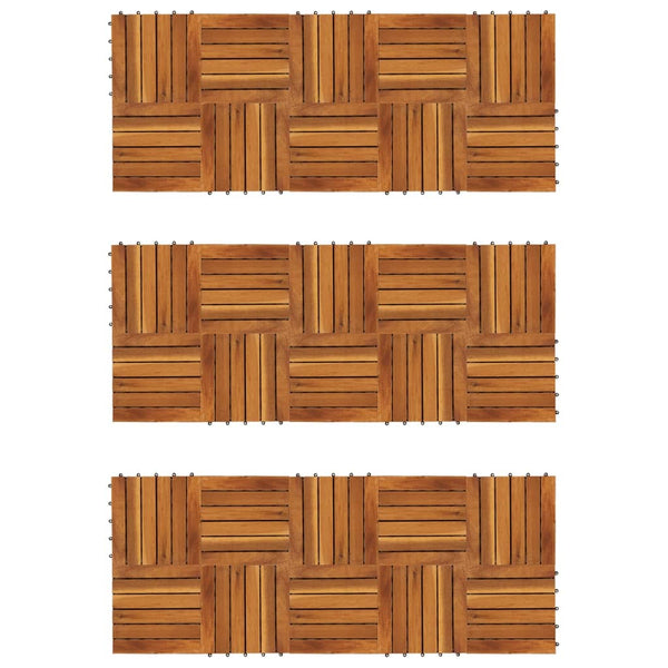 Decking Tiles Vertical Pattern 30 X Cm Acacia Set Of Floor & Wall Tiles