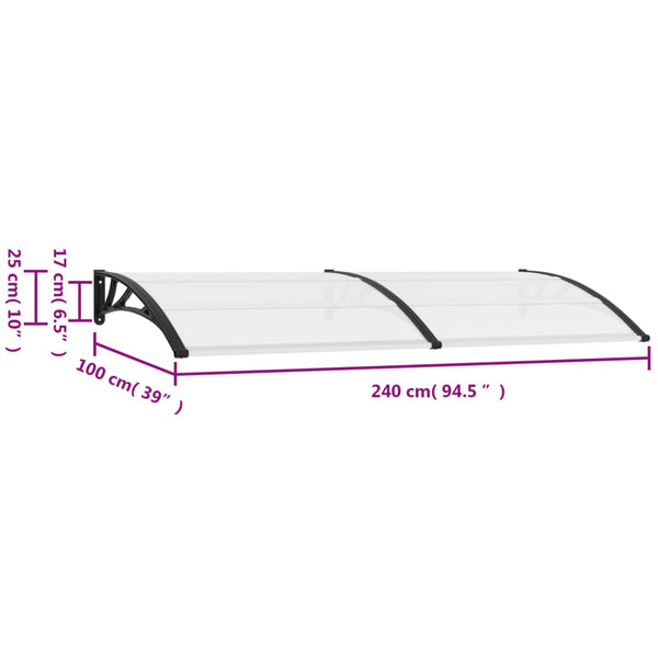 Door Canopy 240 X 100 Cm Pc Awning & Canopy Parts