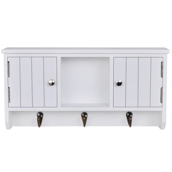 Wall Cabinet For Keys And Jewellery With Doors Hooks