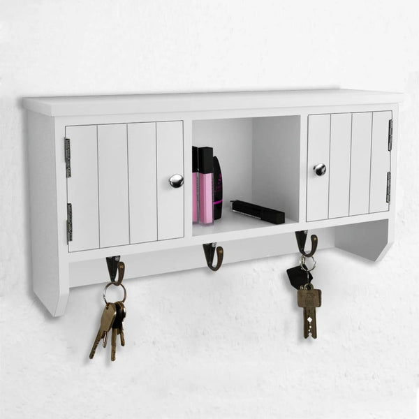 Mdf And Steel Wall Cabinet With Doors Hooks For Keys Jewellery Cabinets & Cupboards