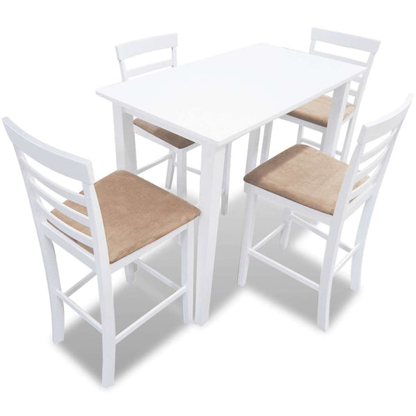 White Bar Table And 4 Chairs Set Bar Tables