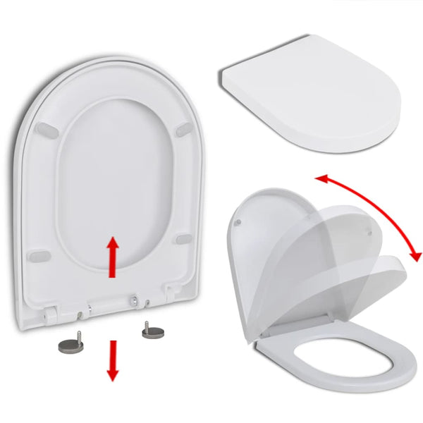 Soft Close Toilet Seat With Quick Release Design White Square Toilet Seats