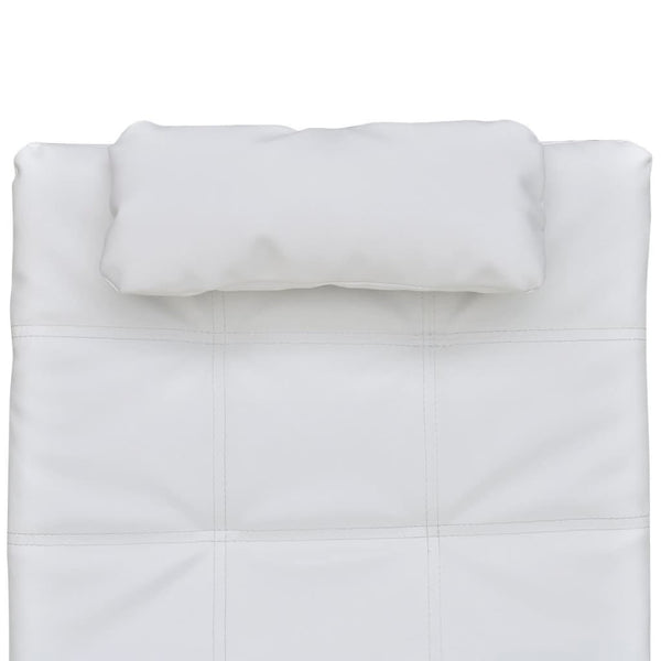 Chaise Longue With Pillow White Faux Leather Sofas Armchairs & Couches