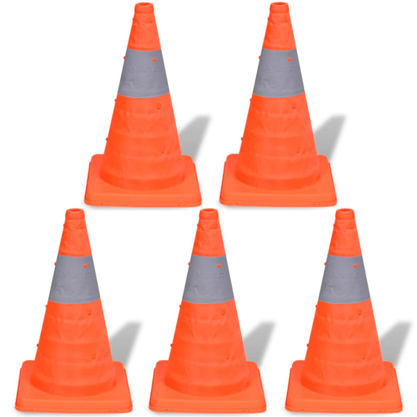 Vidaxl 5 Pop Up Traffic Cones 42 Cm Safety Cones Posts Barriers