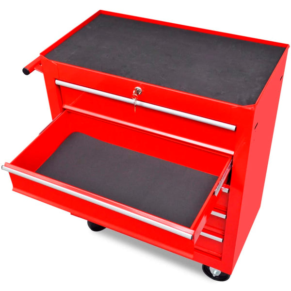 Workshop Tool Trolley 5 Drawers Red Tool & Equipment Trolleys