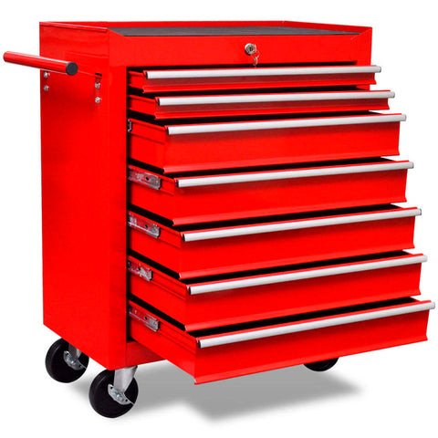 Workshop Tool Trolley 7 Drawers Red Other Tool Storage
