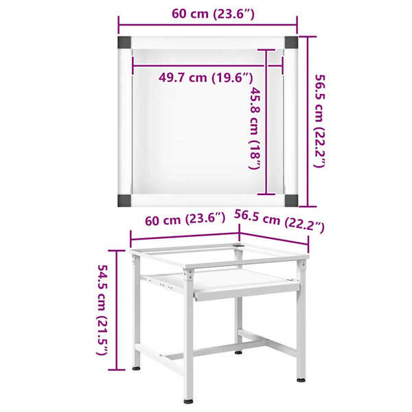 Vidaxl Washing Machine Pedestal With Pull Out Shelf White Washing Machines