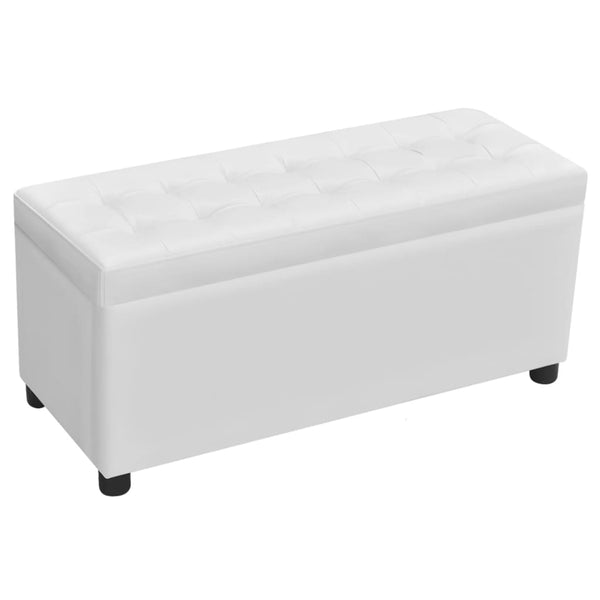 Storage Artificial Leather White Ottomans Footstools & Poufs