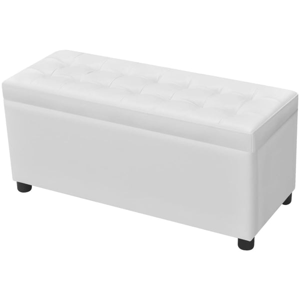 Storage Artificial Leather White Ottomans Footstools & Poufs