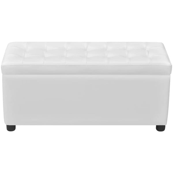 Storage Artificial Leather White Ottomans Footstools & Poufs