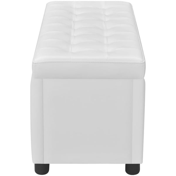 Storage Artificial Leather White Ottomans Footstools & Poufs