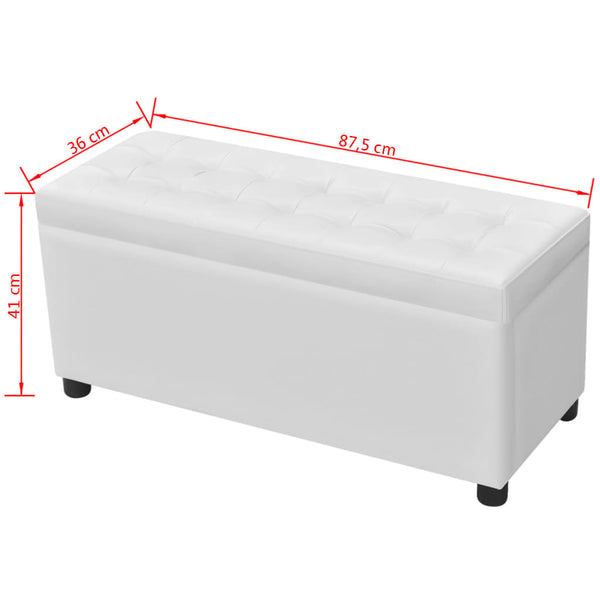 Storage Artificial Leather White Ottomans Footstools & Poufs