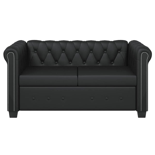 Vidaxl Chesterfield 2 Seater Artificial Leather Black Sofas Armchairs & Couches