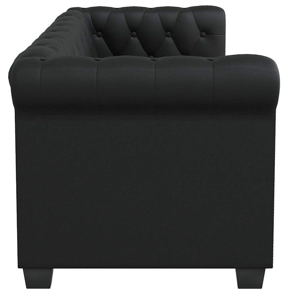Vidaxl Chesterfield 2 Seater Artificial Leather Black Sofas Armchairs & Couches