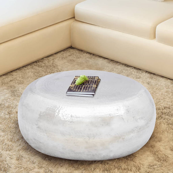 Hammered Coffee Table Aluminium Silver