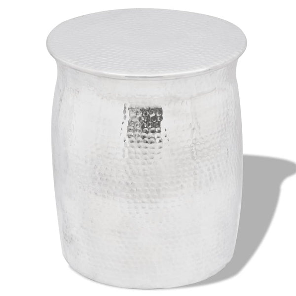 Vidaxl Hammered Aluminium Stool/Side Table Silver Side Tables