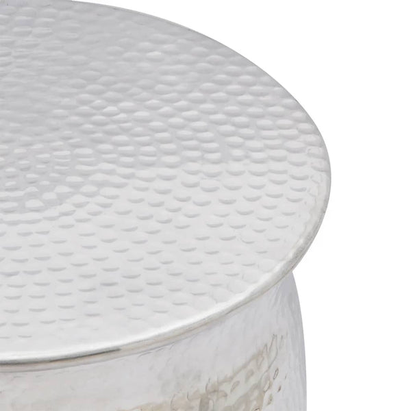 Vidaxl Hammered Aluminium Stool/Side Table Silver Side Tables